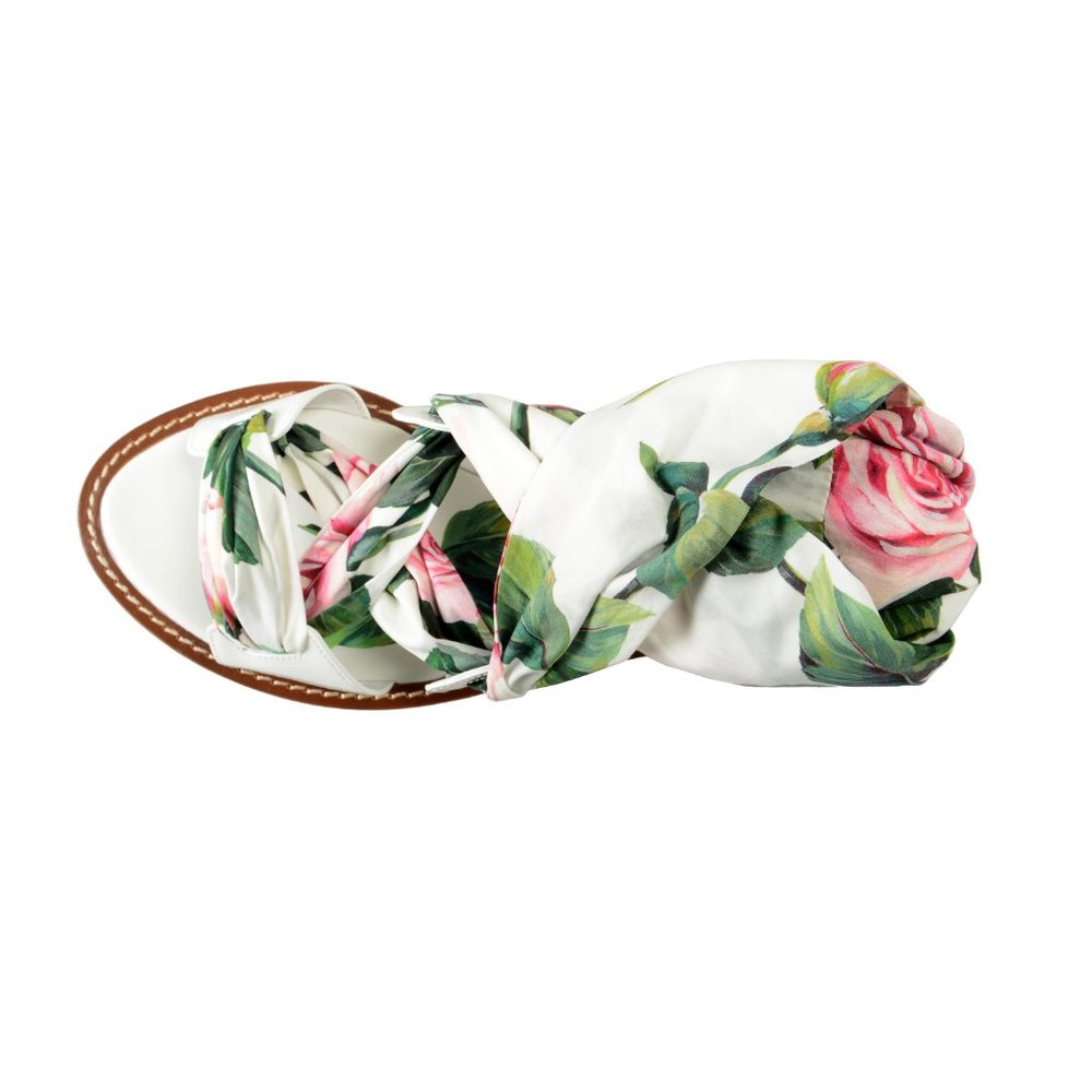 Dolce & Gabbana Women's Floral Print Ankle Wrap Sandals Shoes US 7 IT 37 - Picture 7 of 7